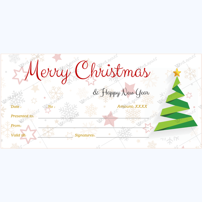 Free Christmas & New Year Gift Certificate Template