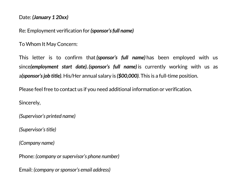 Downloadable proof of employment letter template 25
