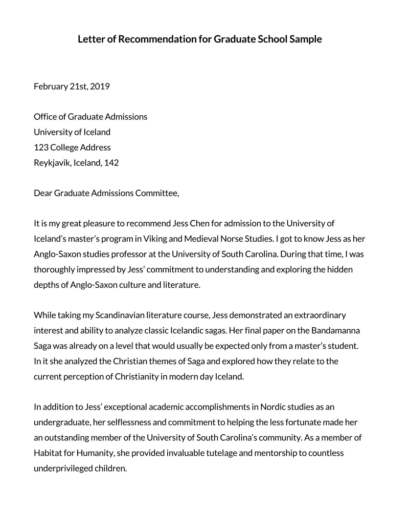 Recommendation-letter-for-Graduate-School-free-Sample