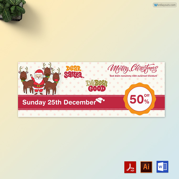 Beautiful Christmas & New Year gift certificate template design in PDF