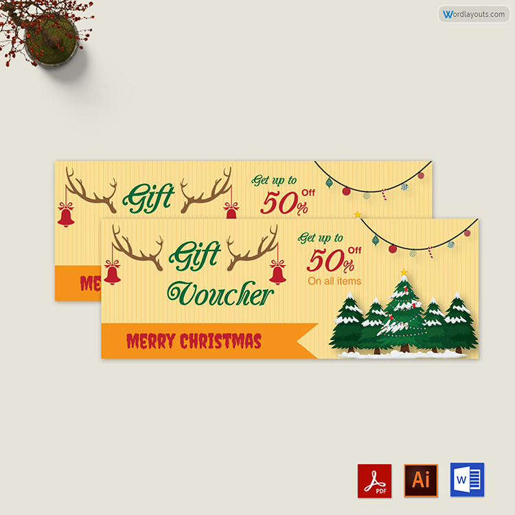 Get a free Christmas & New Year gift certificate template