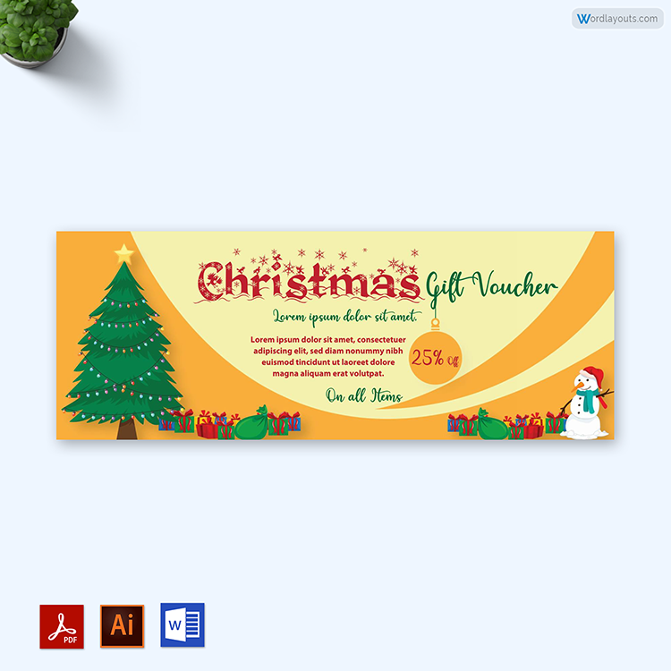 Stunning Christmas & New Year gift certificate template