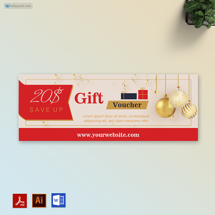 Customizable Christmas & New Year gift certificate template