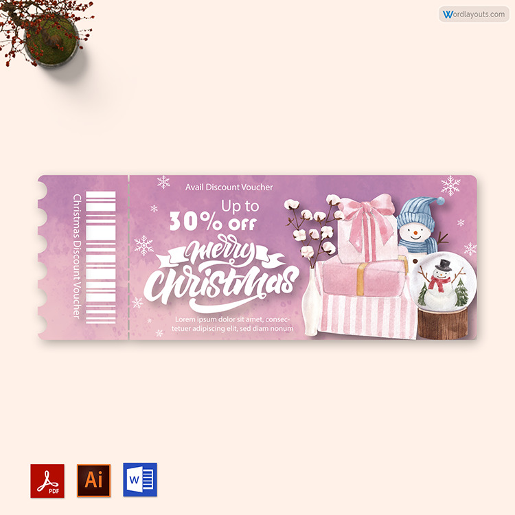 Beautiful Christmas & New Year gift certificate template design