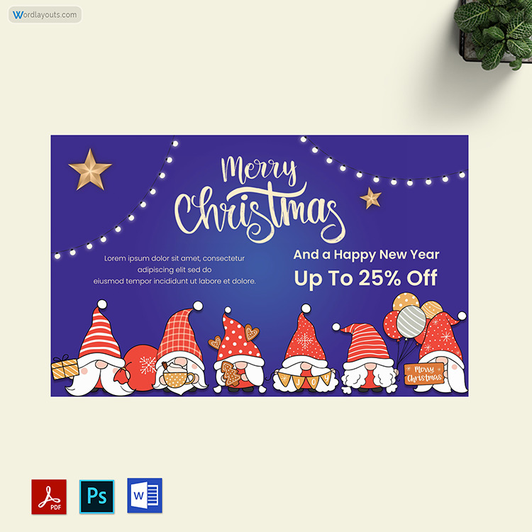 Editable Christmas & New Year gift certificate template