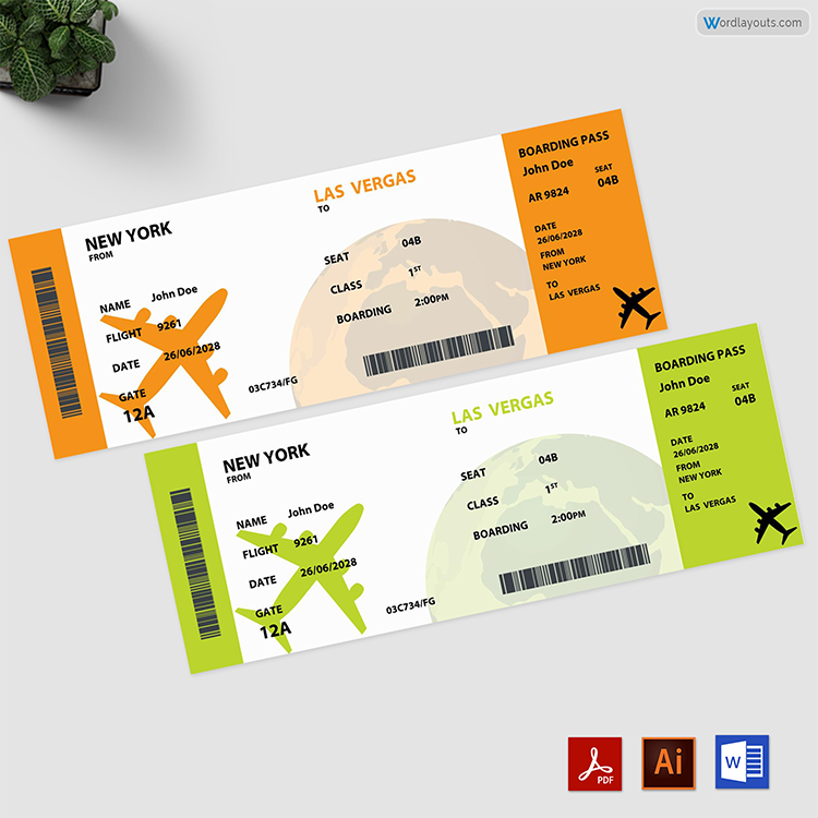Aeroplane Event Ticket Sample