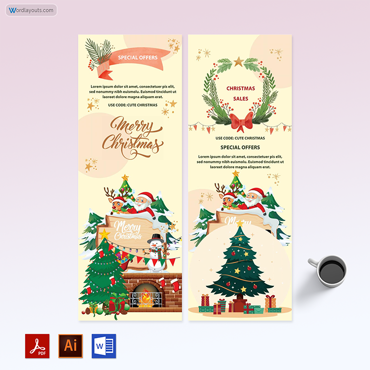 Festive Christmas & New Year Gift Discount Voucher Templates