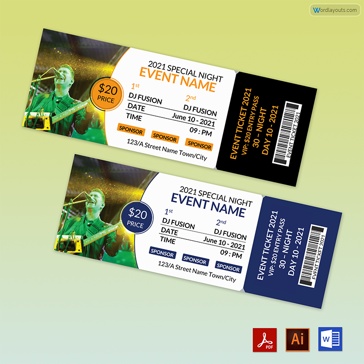 Free Download Event Ticket Template