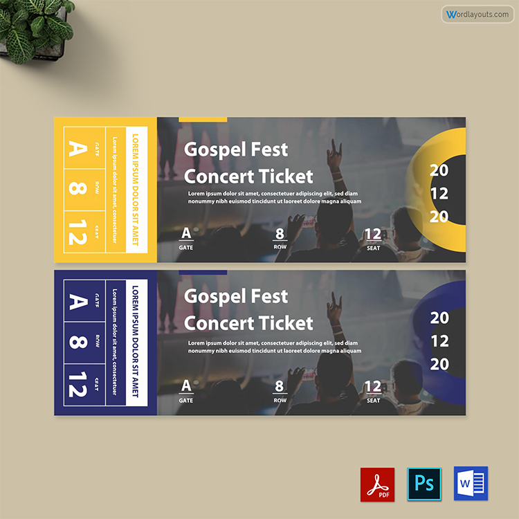 Free Editable Concert Ticket Sample 