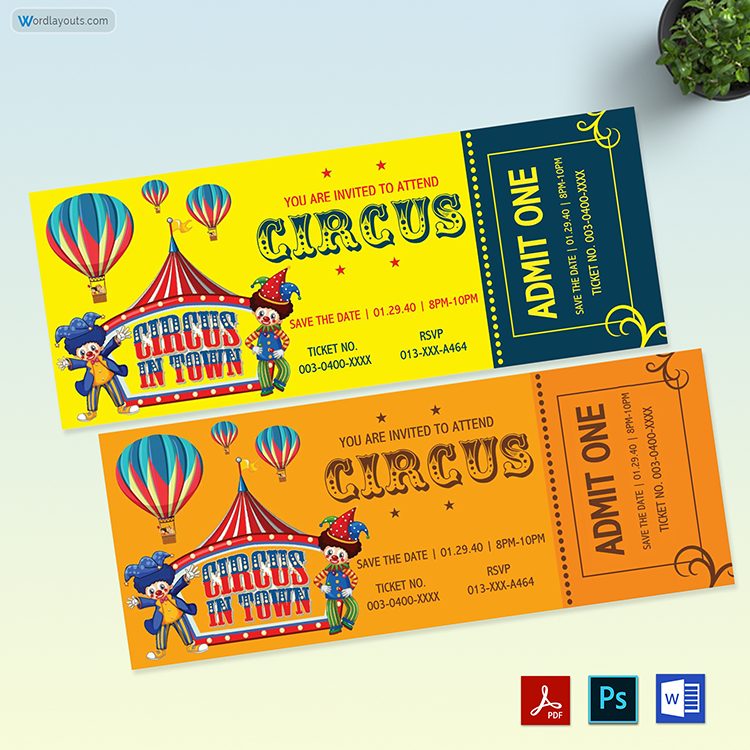 Free Editable Carnival Event Tickets