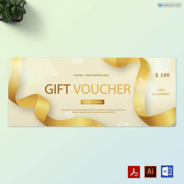 Professional Christmas & New Year gift certificate template