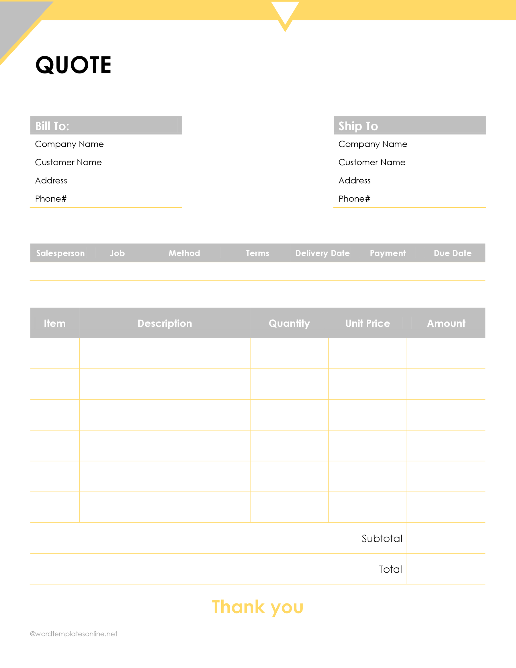 50+ Free Quote Templates (Word, Excel, PDF)