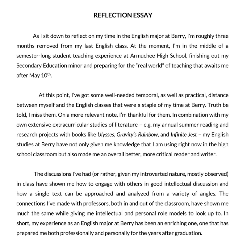 reflection about life essay