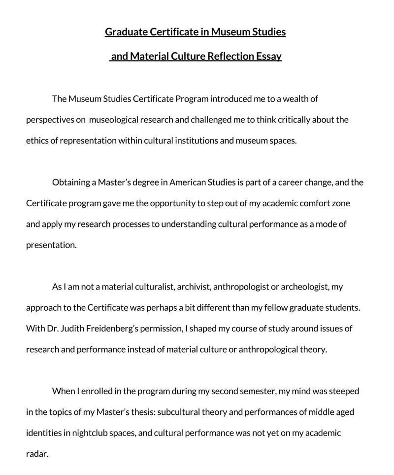 Reflective Essay Form PDF