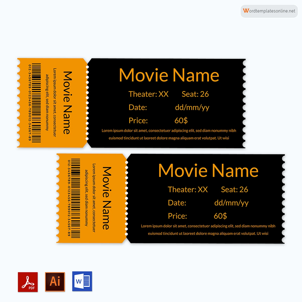 32 Free Event Ticket Templates (Word | PDF | AI | PSD)