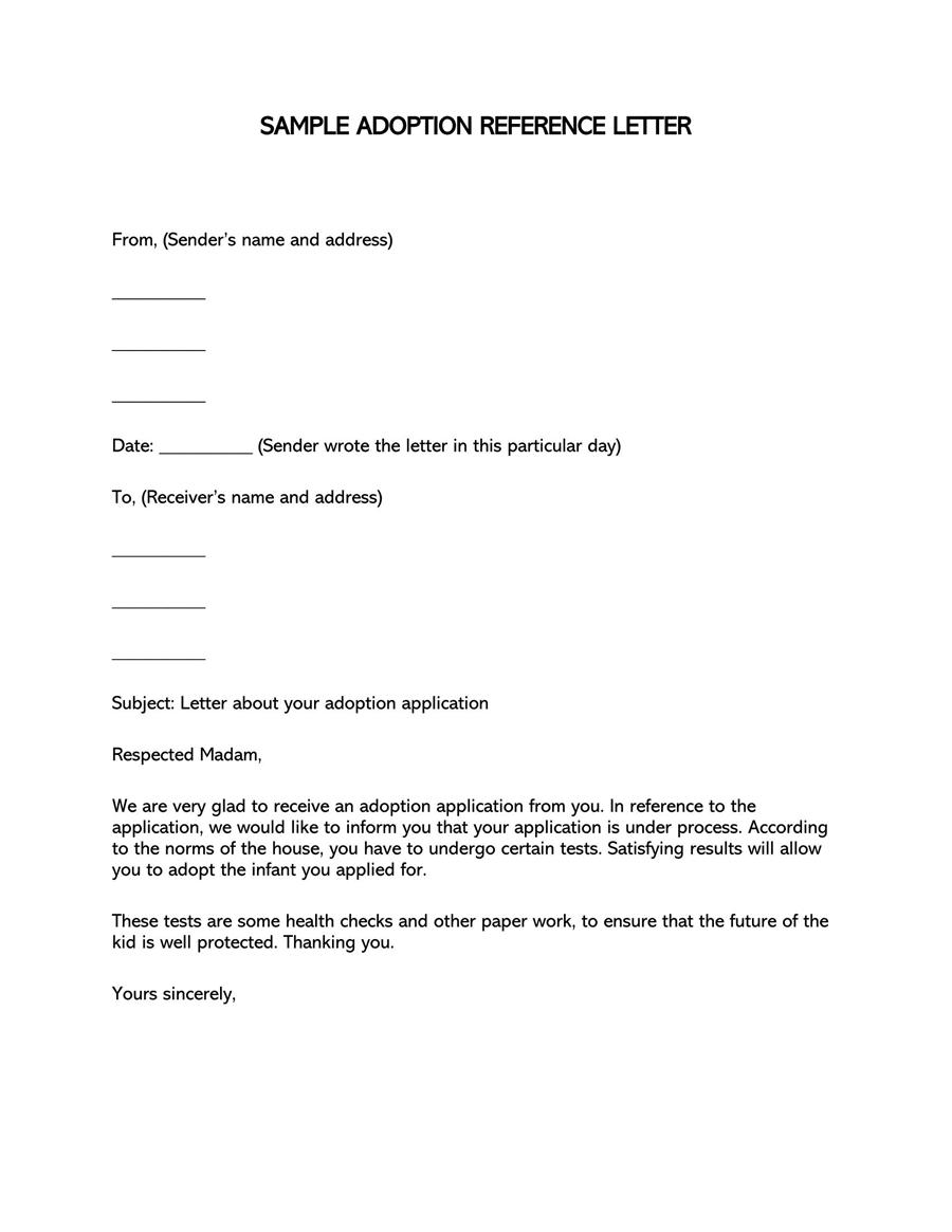 Adoption Reference Letter Template (Editable)
