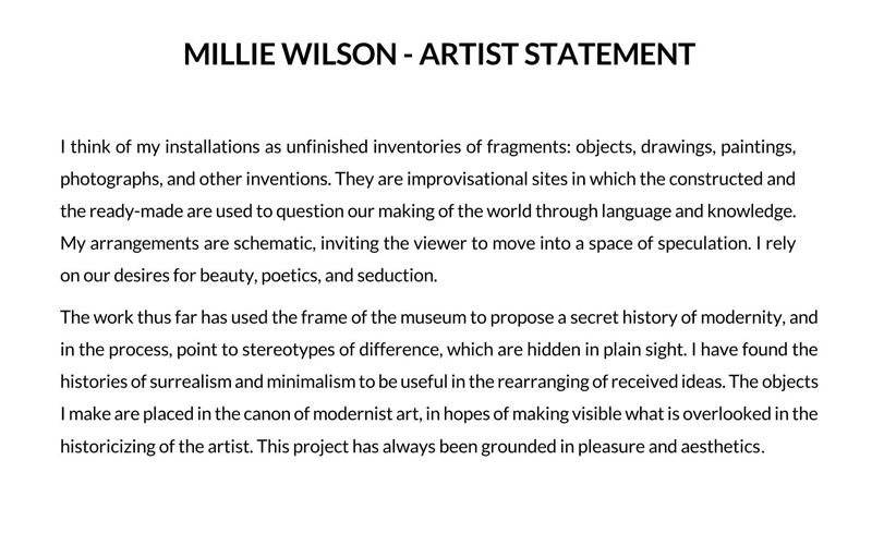 Crafting an Artist Statement: A Sample to Guide You