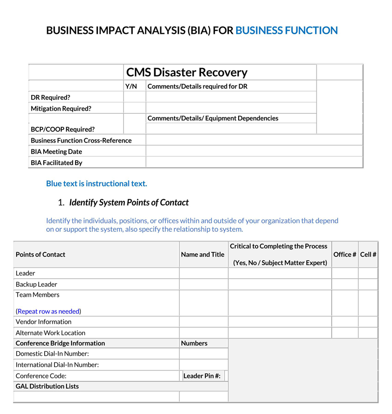 business impact analysis example pdf