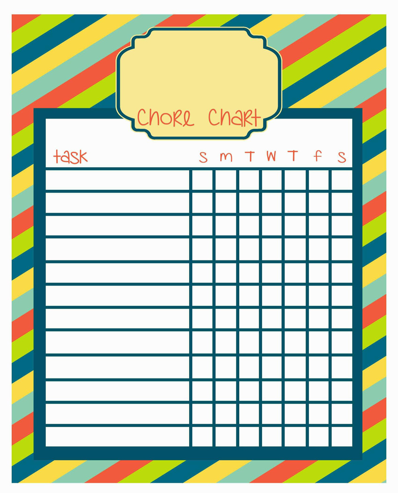 Editable Chore Chart Example