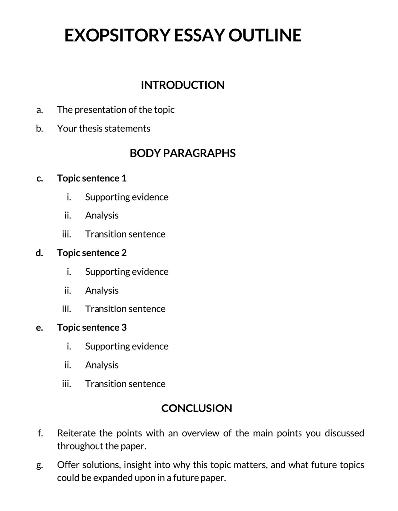 outline for a 4 page essay