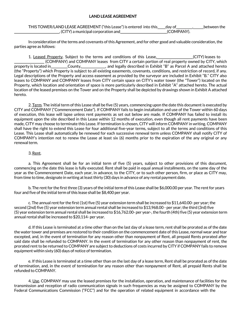 Free Land Lease Agreement Templates (Basic Terms & Format)