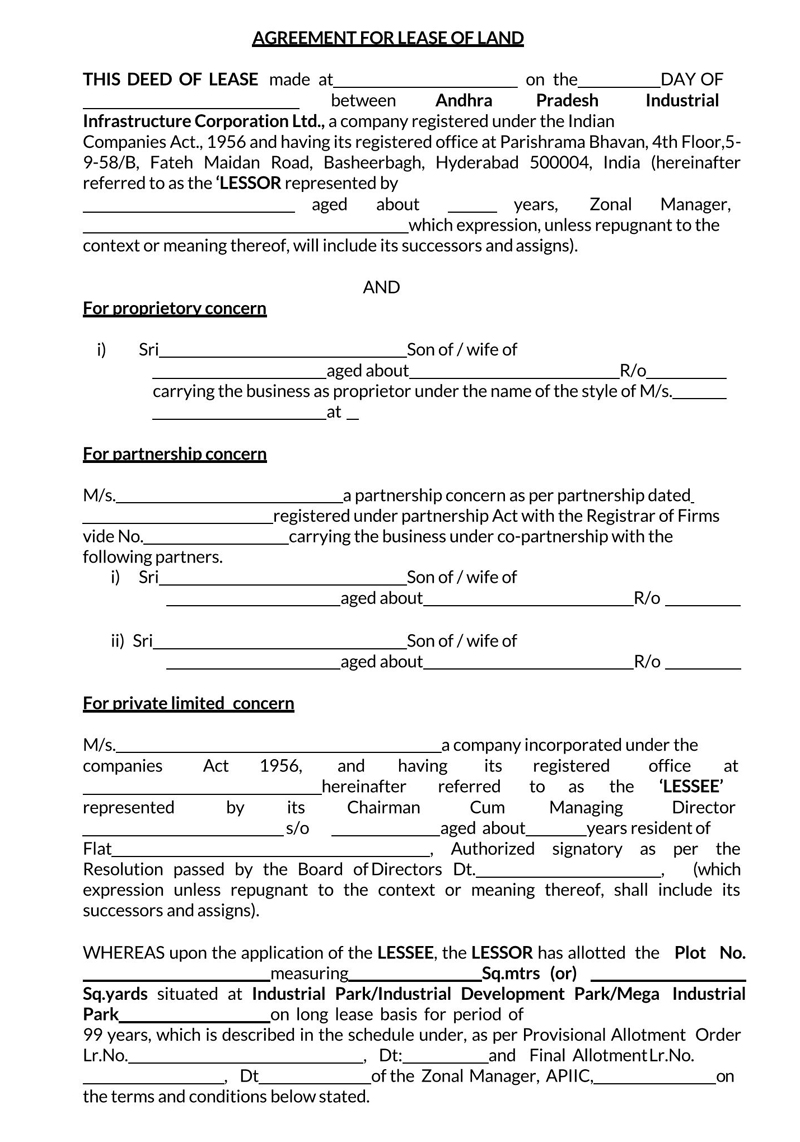 Sample Land Lease Agreement Format