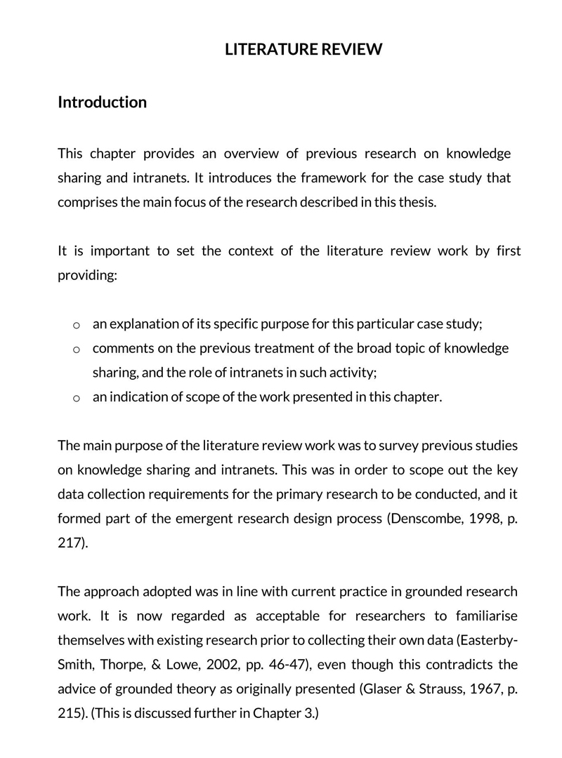  literature review in research