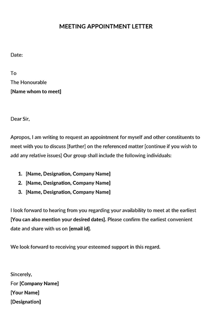 meeting appointment letters pdf