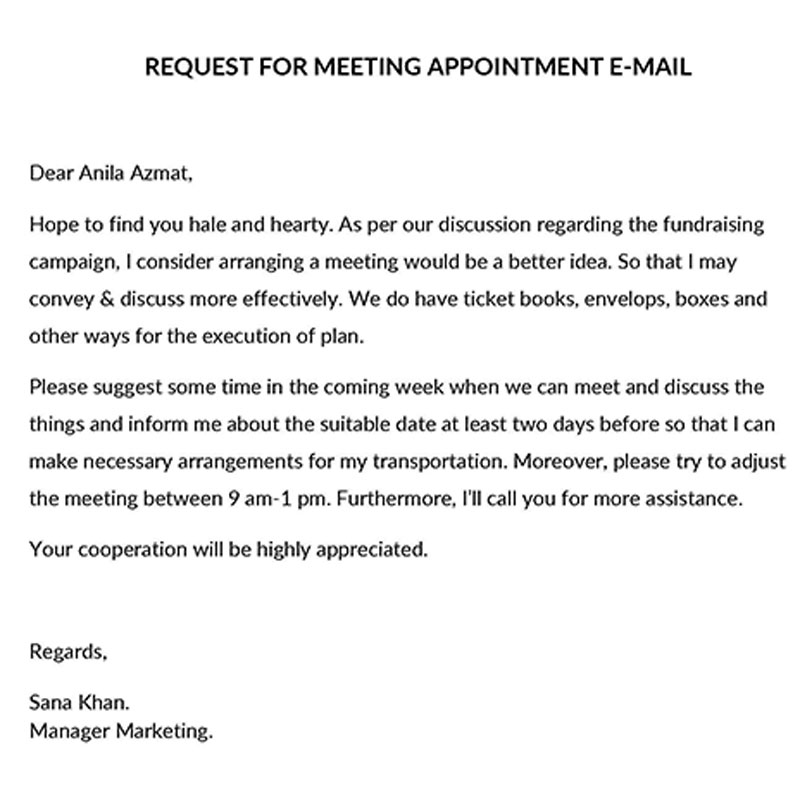 formal meeting request letter sample