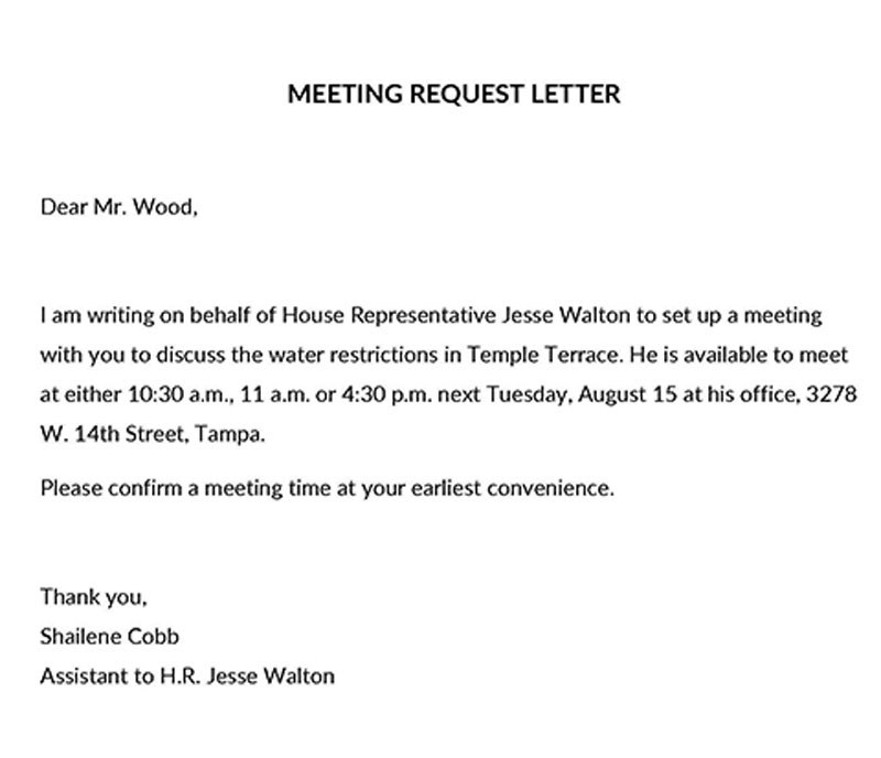 urgent meeting request letter