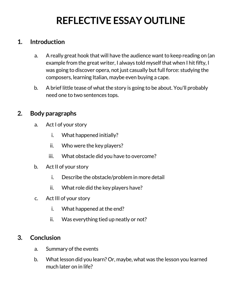 essay outline template college