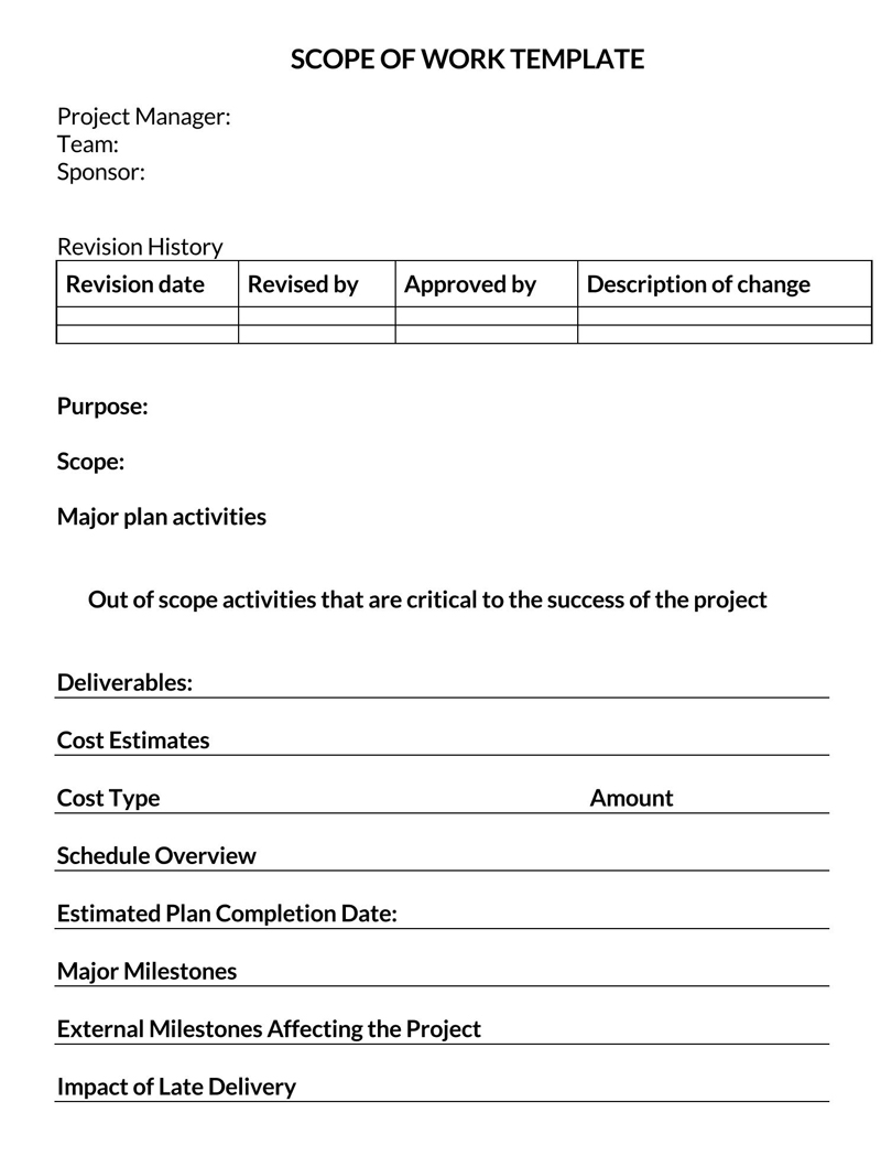 Example Scope of Work Template