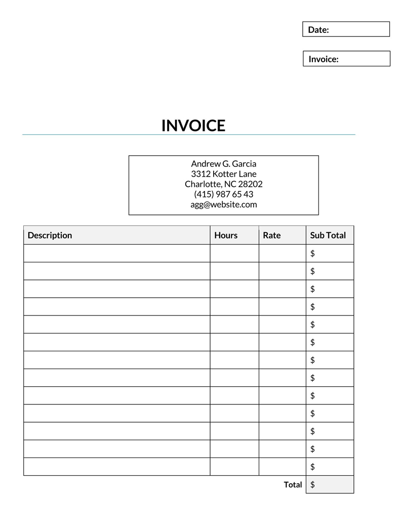 Free Service Invoice Template 08