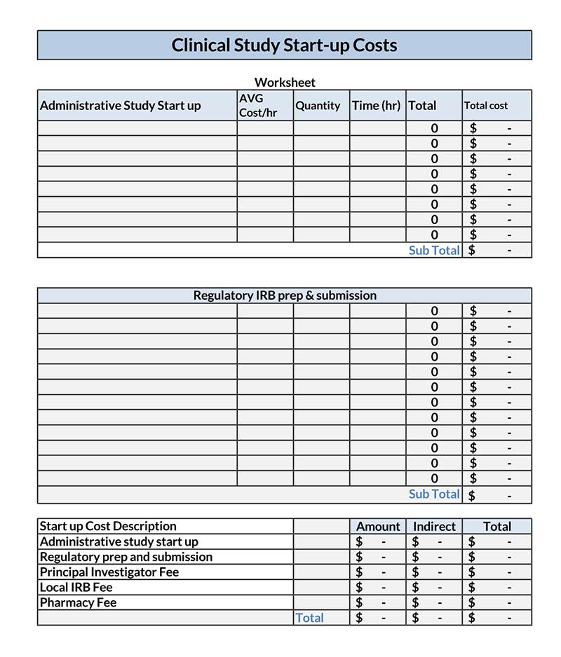 Free Business Startup Costs Template 08 for Excel
