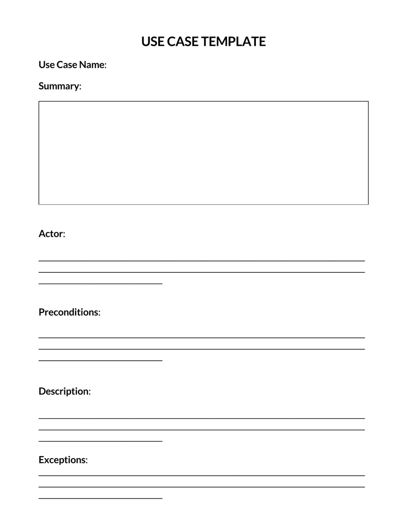 business use cases template