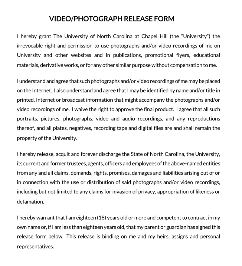 photo video release form
