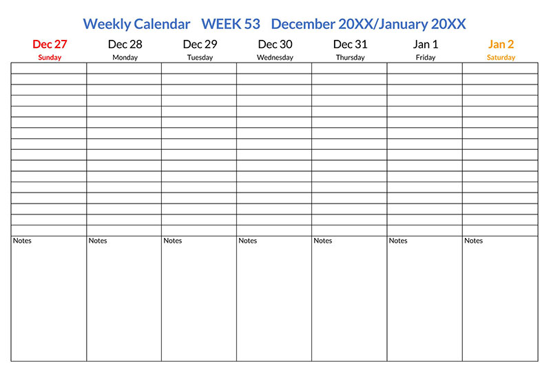 weekly calendar free