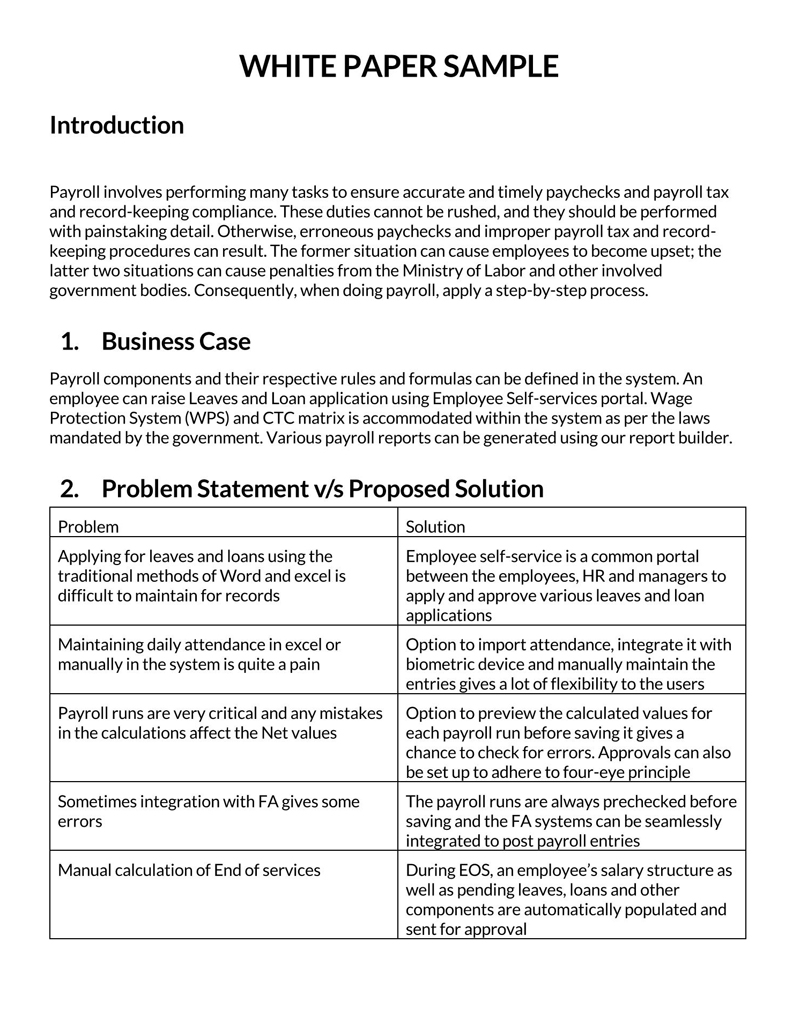 outline for paper format