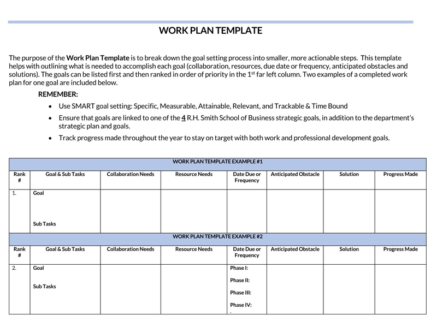 25 Effective Work Plan Templates | Excel - Word