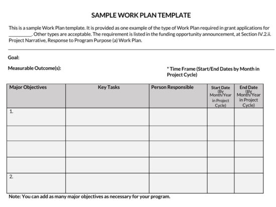 25 Effective Work Plan Templates Excel Word