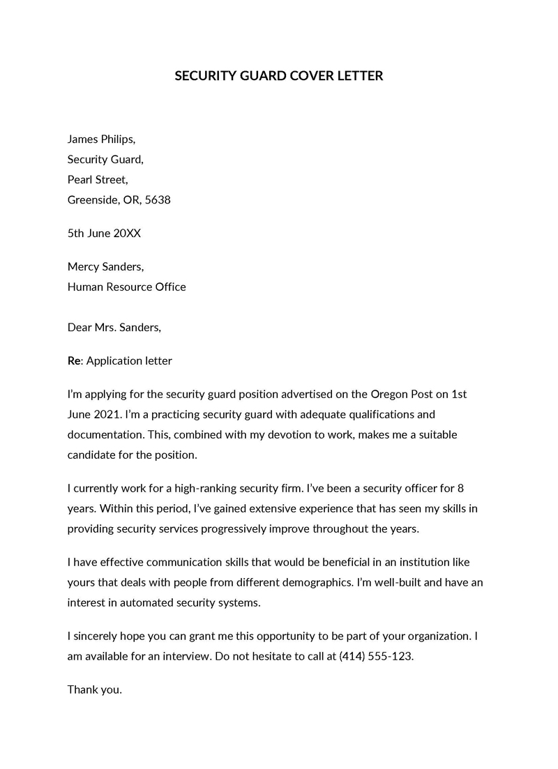 security guard cover letter sample free 06
