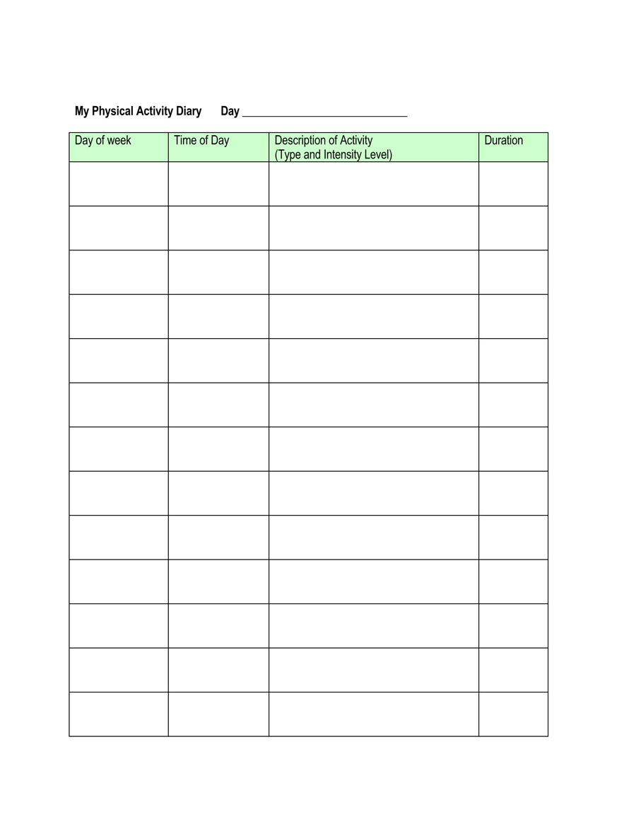 Free daily activity log template 02