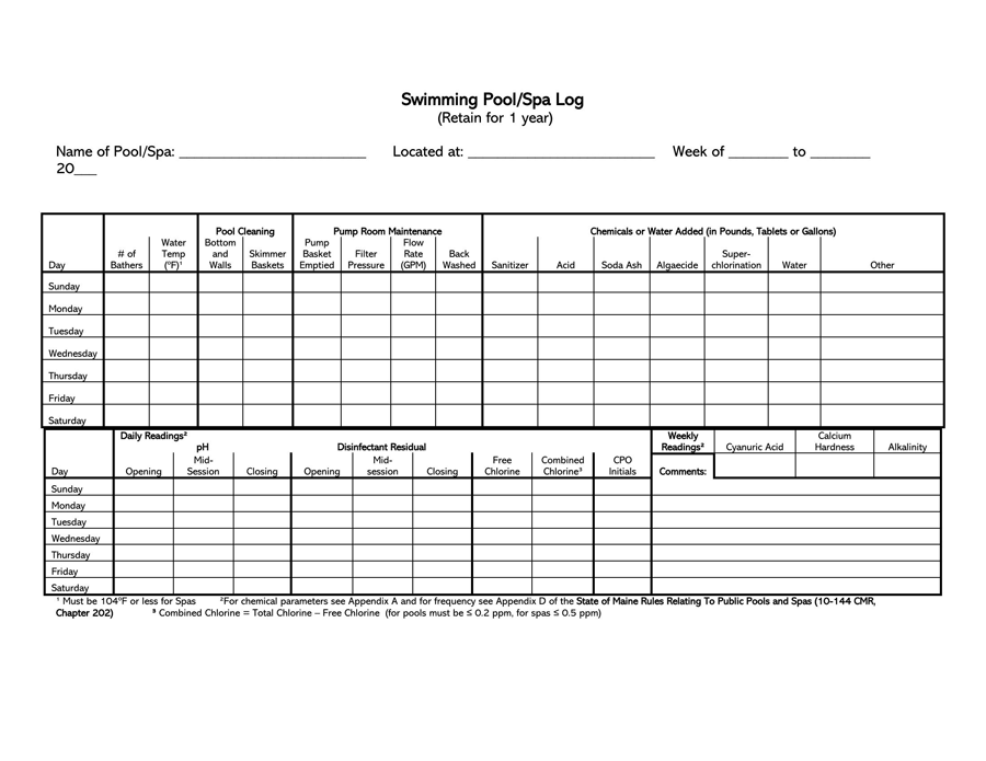 Efficient daily activity log template 06