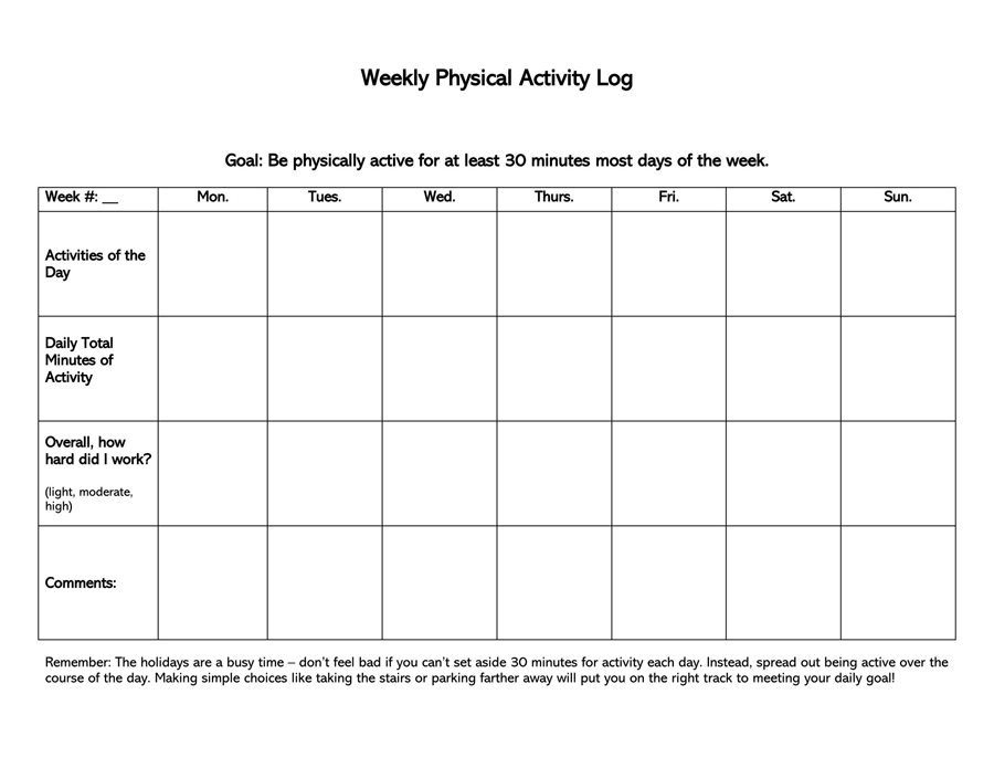 Efficient daily activity log template 09