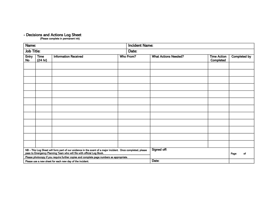 Sample daily activity log 01