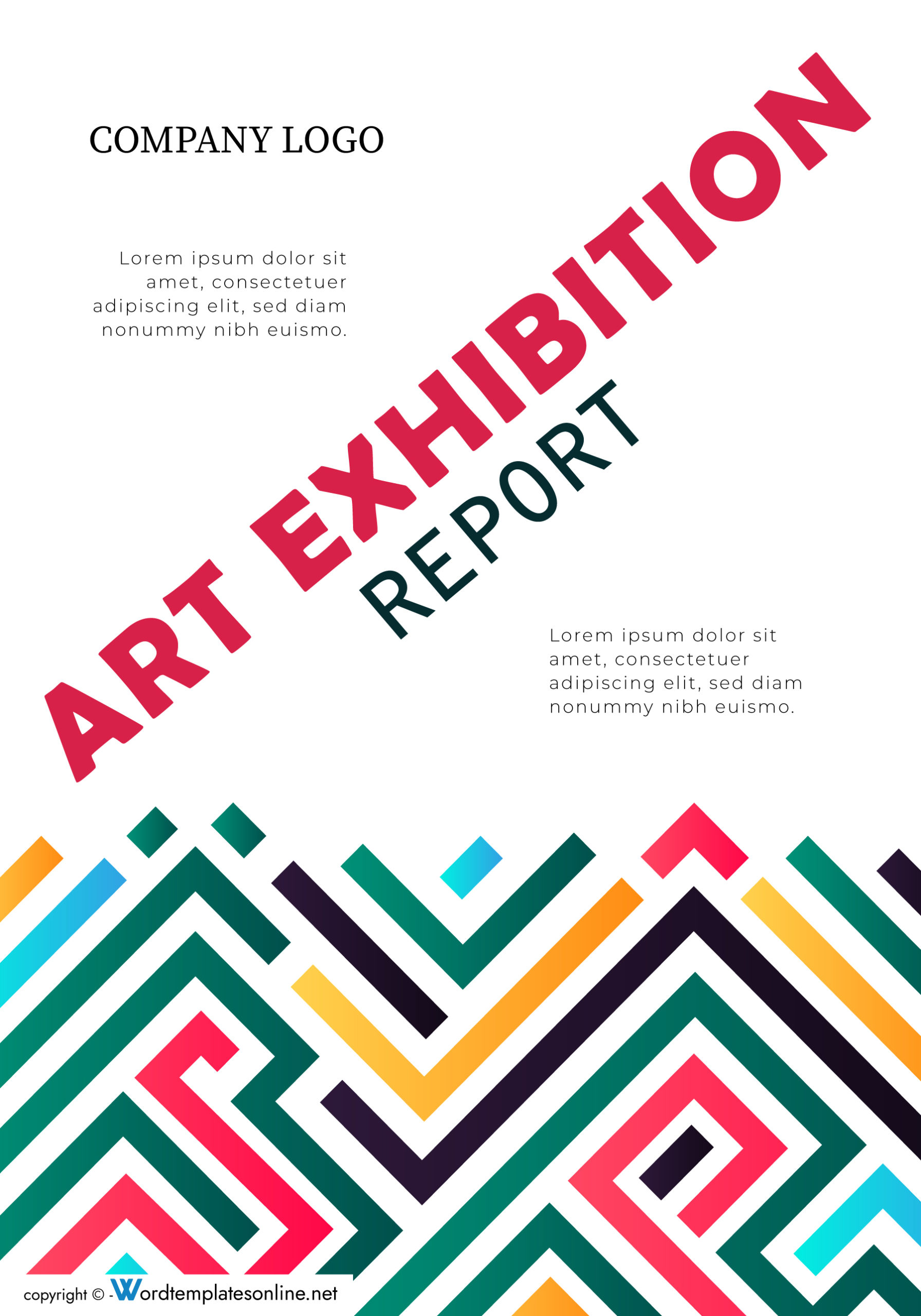 Stylish Art Exhibition Report Cover Page Design for Free Download