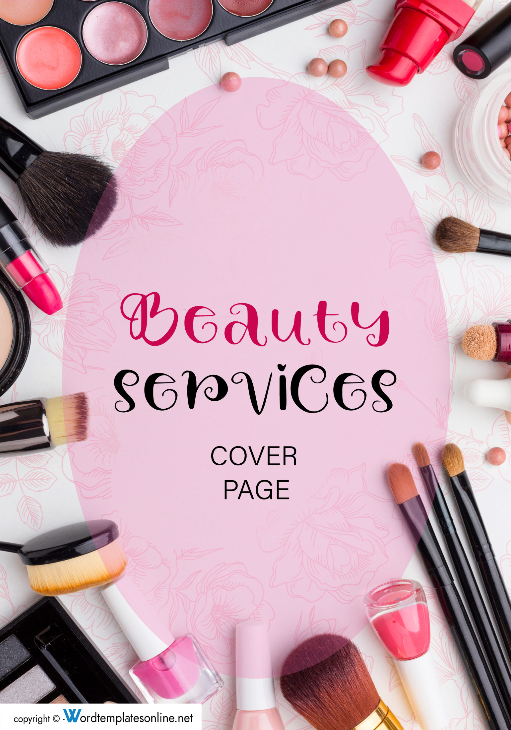 Printable Beauty Services Cover Page Sample - Customizable and Professional