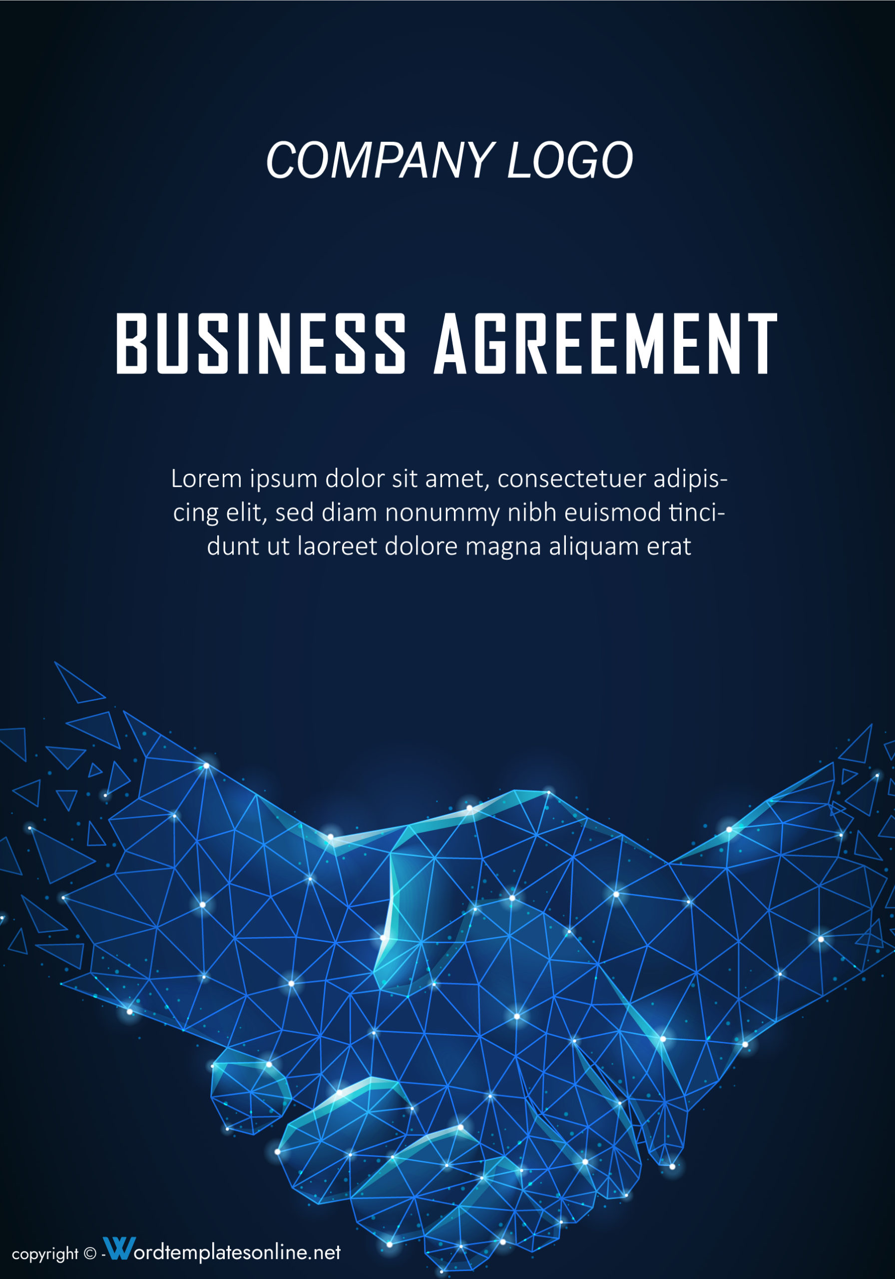 Business Agreement Cover Page Example - Printable and Editable