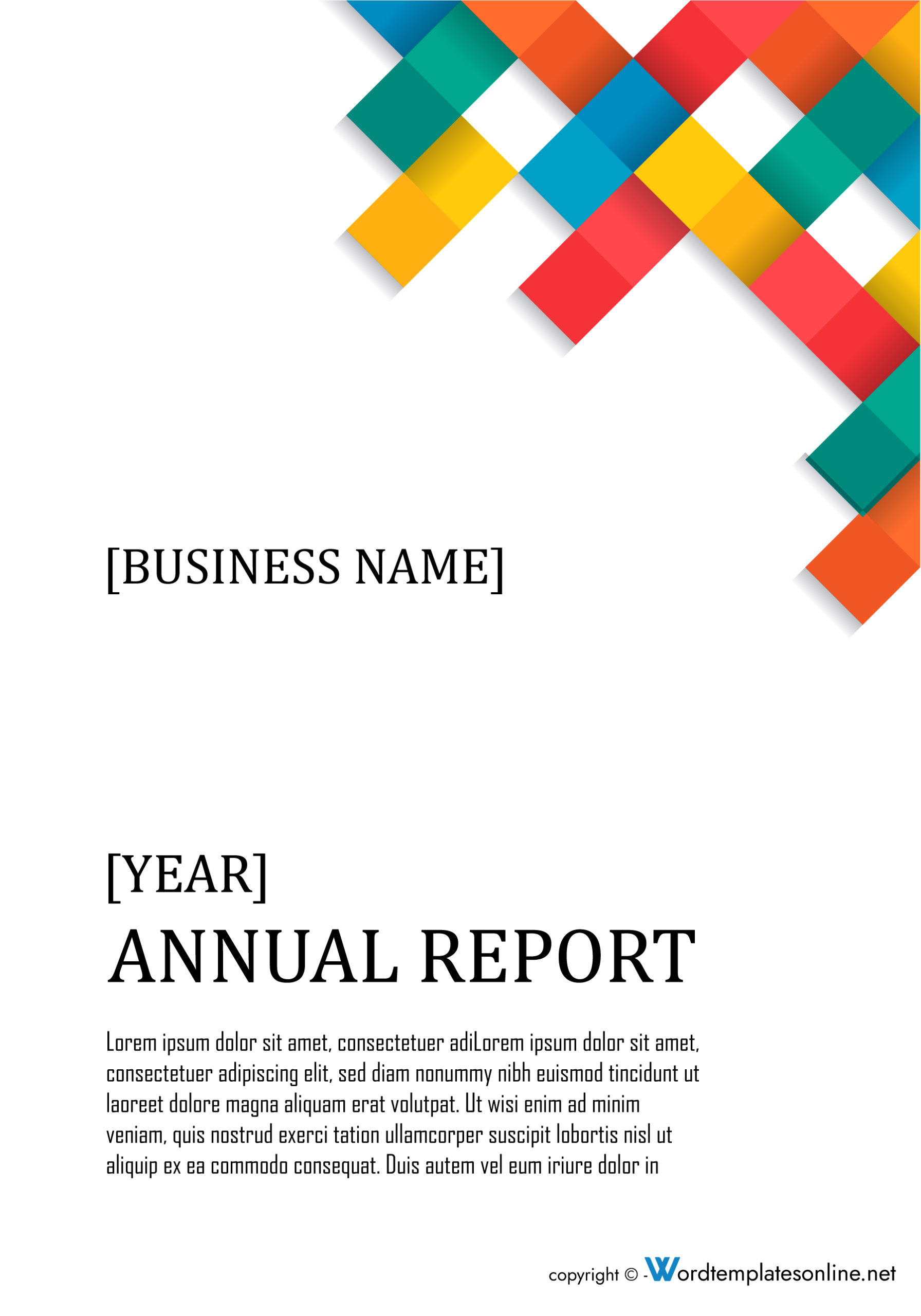 Cover Page Example - Business Annual Report - Free Download