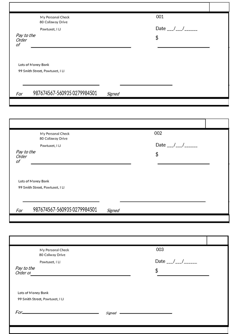 free blank check template pdf